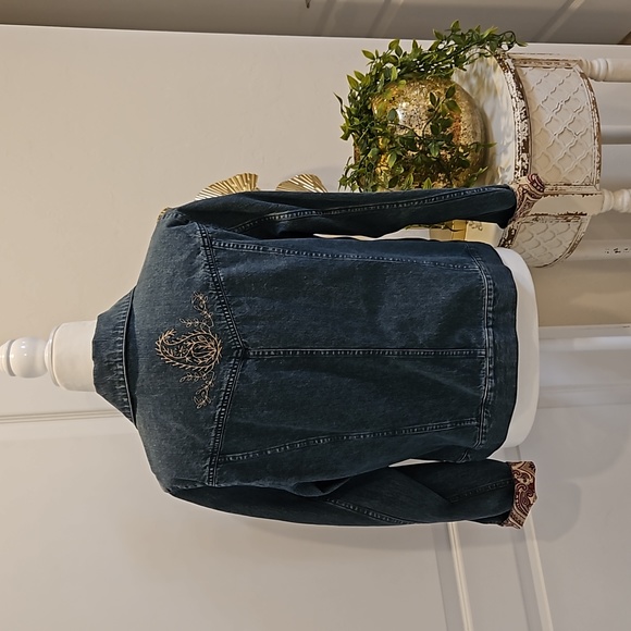 Liz Claiborne Denim Jacket SZ L - Picture 7 of 8